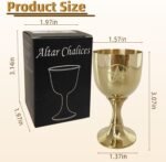 Goblet, Small Gold Chalice, Pentagram Chalice Cup, 3 Inch Height Brass Holy Grai... - Image 4