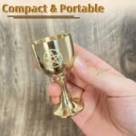 Goblet, Small Gold Chalice, Pentagram Chalice Cup, 3 Inch Height Brass Holy Grai... - Image 5