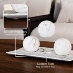 Creative Scents White Marble Look Home Decor Tray and Orb Set Coffee Table Decor... - Image 5