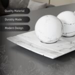 Creative Scents White Marble Look Home Decor Tray and Orb Set Coffee Table Decor... - Image 7
