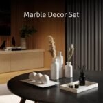 Creative Scents White Marble Look Home Decor Tray and Orb Set Coffee Table Decor... - Image 8