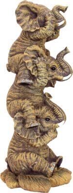 Design Toscano NG33769 Hear-No, See-No, Speak-No Evil Stacked Elephants Collecti... - Image 4