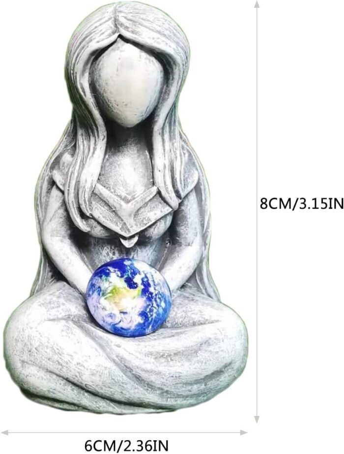 Gaia Goddess Statue, Mother Earth Nature Art Painted Figurine Ornaments, Resin R... - Image 3