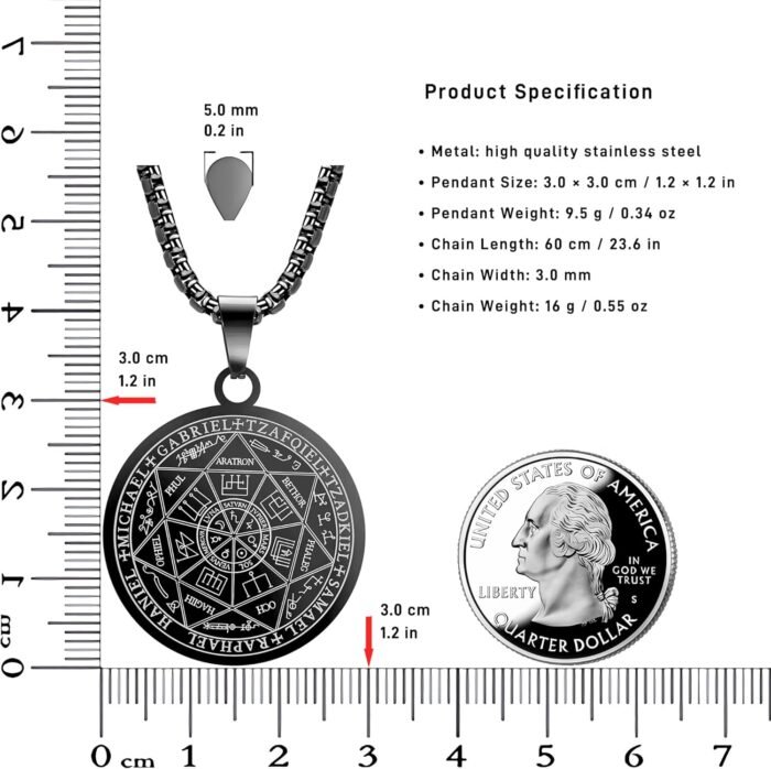 Seven Archangels Pendant Necklace For Men Women Protection Amulet Archangel Mich... - Image 4