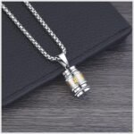 Fashion Titanium Steel Buddhist Prayer Wheel Pendant Prayer Locket Necklace - Image 3