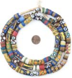 TheBeadChest Painted African Krobo Beads - Full Strand of Ghanaian Tribal Glass ... - Image 3