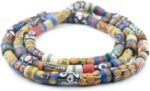 TheBeadChest Painted African Krobo Beads - Full Strand of Ghanaian Tribal Glass ... - Image 4