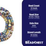 TheBeadChest Painted African Krobo Beads - Full Strand of Ghanaian Tribal Glass ... - Image 6