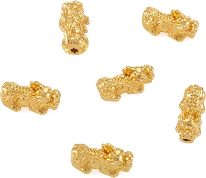 Craftdady 50Pcs 24k Gold Plated Pixiu Spacer Bead 3D Metal Chinese Fengshui Luck... - Image 3