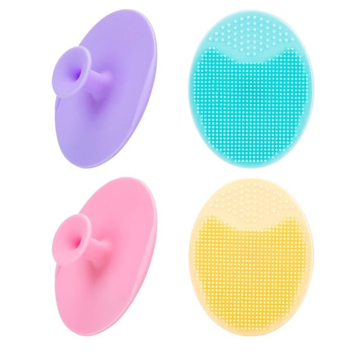 4 Pack Face Scrubber,JEXCULL Soft Silicone Facial Cleansing Brush Face Exfoliato... - Image 2