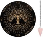 AHANDMAKER Pendulum Board Set, Wooden Dowsing Divination Board Metaphysical Mess... - Image 2