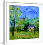 ART.COM Wall Art Print Castle of Veves on White Frame by Pol Ledent, 20" x 20" - Image 2