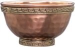 Alternative Imagination Altar Offering Bowl - Hammered Copper Bowl with Greek Ke... - Image 2