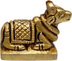 Brass Nandi Idol Shiv Parvati Vahan Bull Embossed Statue for Vastu 1"inch (50 Gr... - Image 2