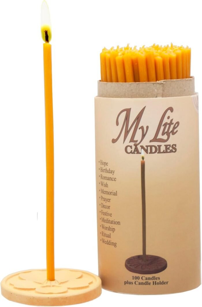 Church Candles: My Lite Candles - with Holder - 100pcs - Meditation Relaxation - Image 2