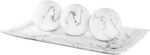 Creative Scents White Marble Look Home Decor Tray and Orb Set Coffee Table Decor... - Image 2