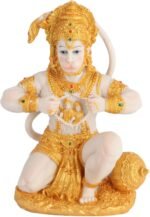 DOITOOL Gold Hanuman Statue Lord Sculpture India Figurine Collection Idol Murti ... - Image 2