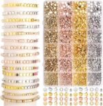 Gold Spacer Beads Set,2160 Pieces Bracelet Beads Friendship Bracelet Kit for Jew... - Image 2