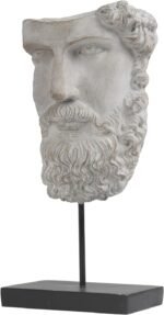 Greek Statue Sculptures Home Decor - Resin Bust Statue Zeus Statue on Metal Pole... - Image 2