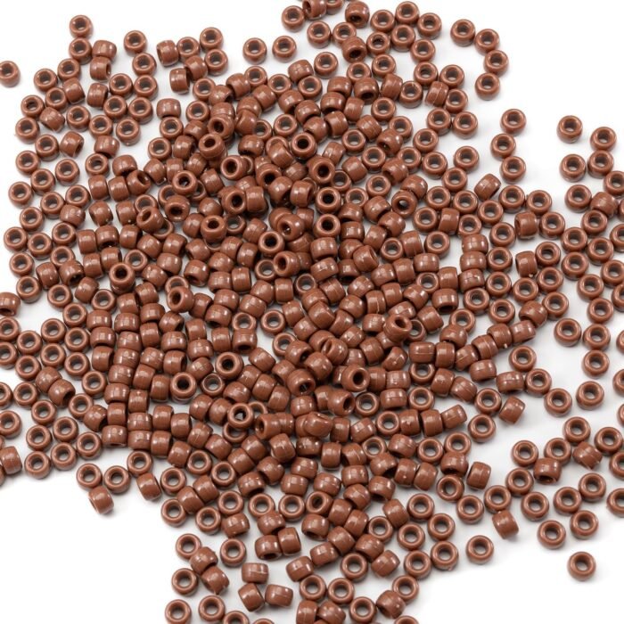 Gxueshan 1000 Pcs Acrylic Brownish Red Pony Beads Friendship Beads 6x9mm Bulk fo... - Image 2