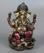 JORAE Ganesh Statue Elephant Buddha Sitting on Lotus Pedestal Lord Blessing Home... - Image 2