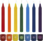 Mega Candles 7 pcs Assorted Colors Ceramic Chakra Chime Ritual Spiritual Energy ... - Image 2