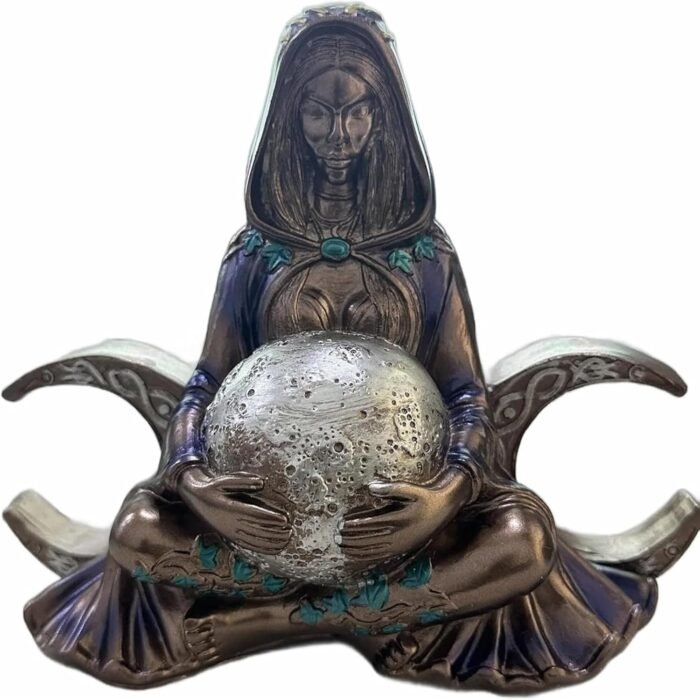 Mother Earth Goddess Statue, Gaia Sculpture for Altar, Moon Goddess Resin Figuri... - Image 2