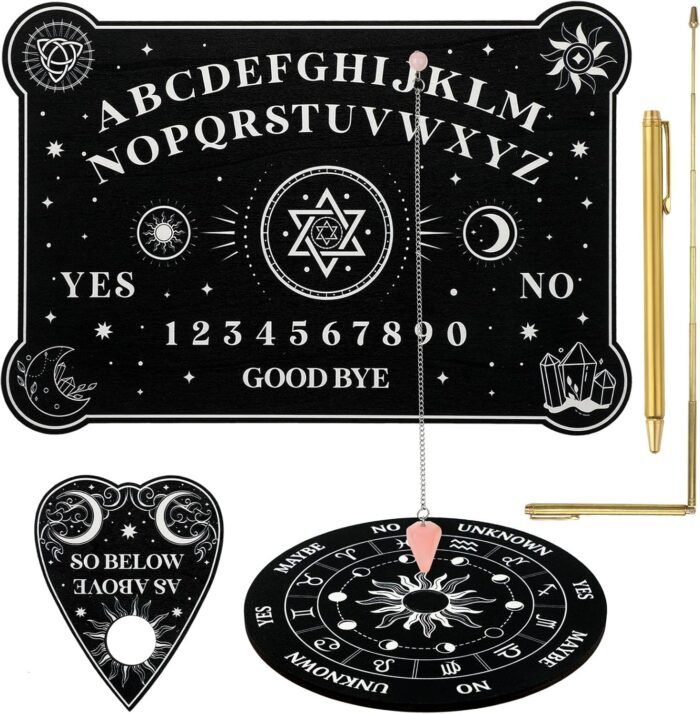 Pendulum Board Dowsing Kit with 3 Pcs Wooden Spirit Board Talking Board,1 Metaph... - Image 2