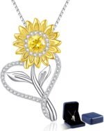Sunflower Necklaces for Women, Wedding Anniversary Birthday Gifts for Wife, You ... - Image 2