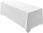 Surmente White Rectangle Tablecloth 90 x 132-inch Rectangular Polyester Table Cl... - Image 2