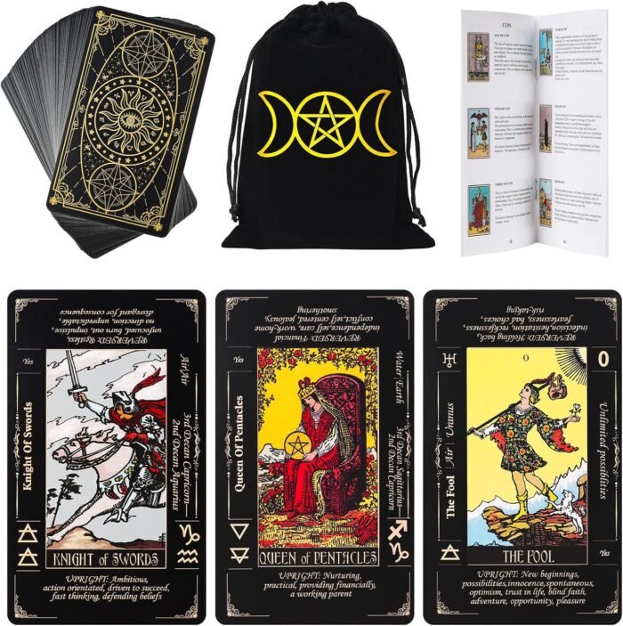 Tarot Cards with Guide Book & Linen Carry Bag, 78 Classic Original Tarot Cards D... - Image 2