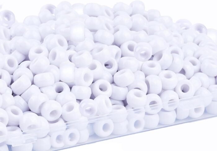 White Pony Beads Bulk 900 Pcs,Beads for Necklace Jewelry Making Earring Hair Bra... - Image 2