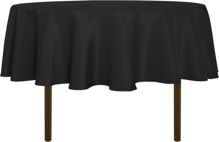 sancua Round Tablecloth - 60 Inch - Water Resistant Spill Proof Washable Polyest... - Image 2