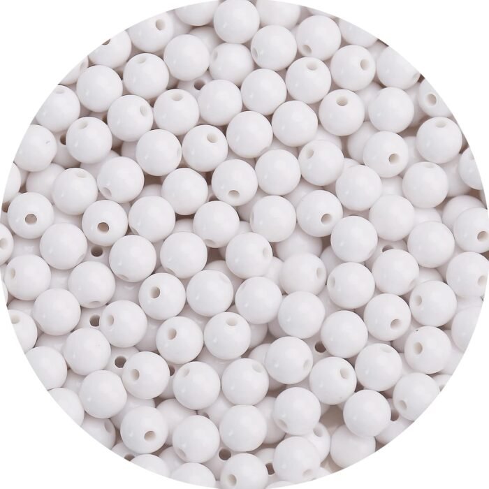 1000PCs 6MM Smooth White Acrylic Round Beads, Round Acrylic Balls Gumball Beads,... - Image 2