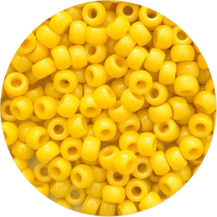 1000Pcs Yellow Pony Beads 6x9mm Bulk Acrylic Kandi Beads for Friendship Bracelet... - Image 2