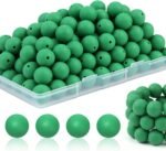 100Pcs Silicone Beads - 15mm Green Silicone Beads for Keychain Making, Pens, Bra... - Image 2