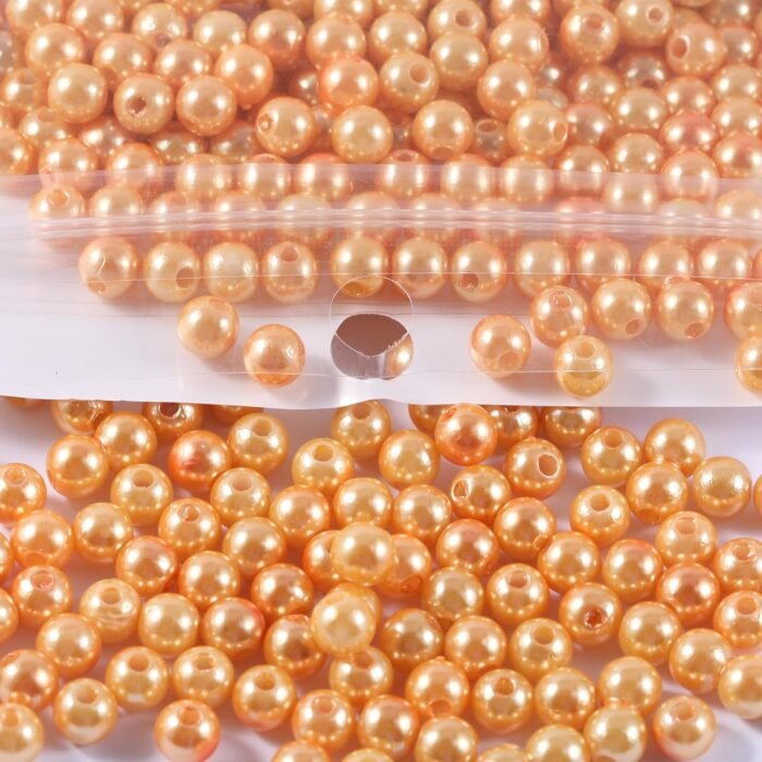 1200pcs Pearl Beads for Crafts, 6mm Round Pearl Beads with Hole for Jewelry Maki... - Image 2