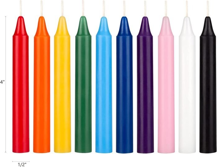 Mega Candles 100 pcs Unscented Assorted Colors Mini Taper Spell Candles, 4 Inch ... - Image 3
