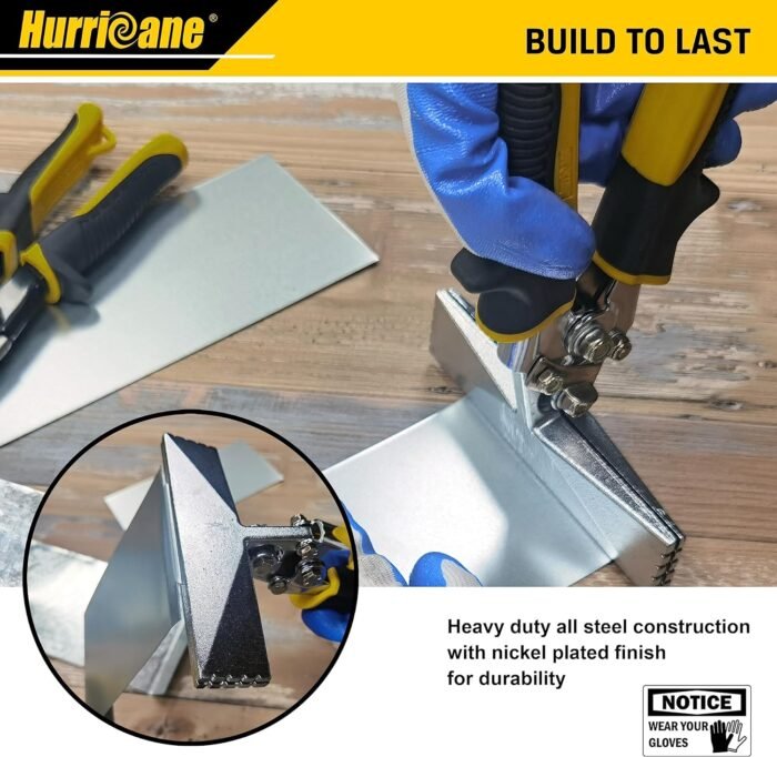 HURRICANE 6-Inch Straight Jaw Sheet Metal Hand Seamer, Bender Tool for Flattenin... - Image 7