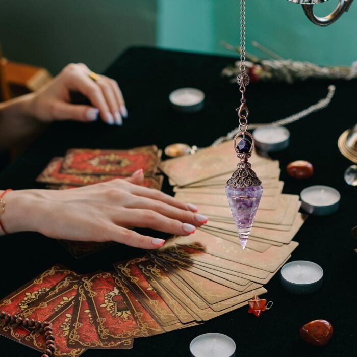 DUQGUHO Crystal Pendulums Amethyst Healing Crystal Quartz Pendulum Spiritual Hex... - Image 6