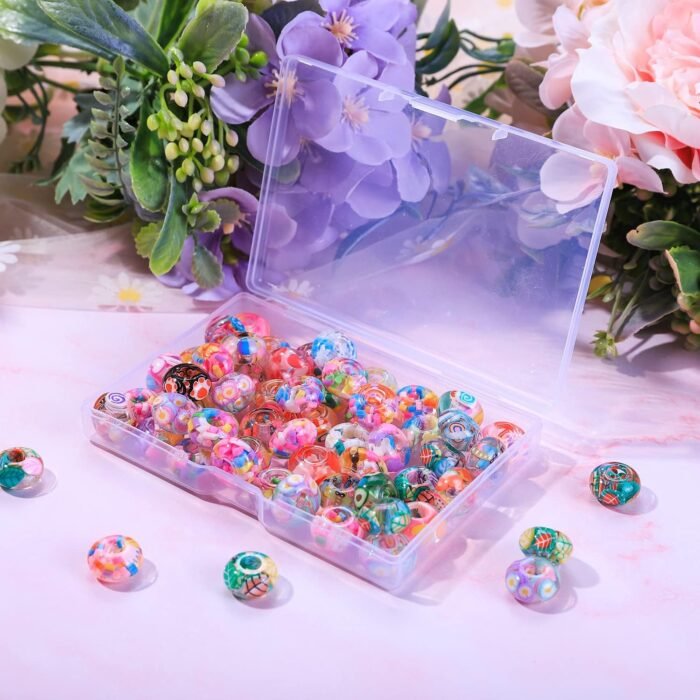 AIPRIDY Girls' Lucky Beads Lover Amber Beads, Big Hole Spacer Beads European Cra... - Image 3