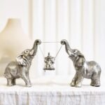 Elephant Statue.Silver Elephant Decor for Women,Mom Gifts.Elephant Figurines Bri... - Image 3