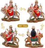 Hindu Goddess Durga Statue Big - 8.5” Indian God Durga MATA Idol on Tiger Statue... - Image 3