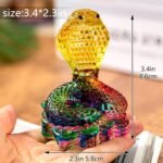 HDCRYSTALGIFTS 3.5 Inch Crystal Snake Figurine Collectible Modern Art Glass Cobr... - Image 3