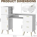 ARTETHYS Portable Nail Desk with Drawers White Manicure Table Nail Station with ... - Image 3