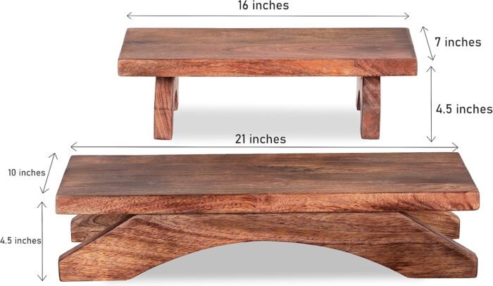 Meditation Altar Table - 21 x 10 Inch Handcrafted Foldable Pooja Table - Spiritu... - Image 4