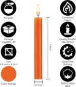 Dinil – Set of 20 Orange Spell & Chime Candles – Premium Mini Taper Candles for ... - Image 3