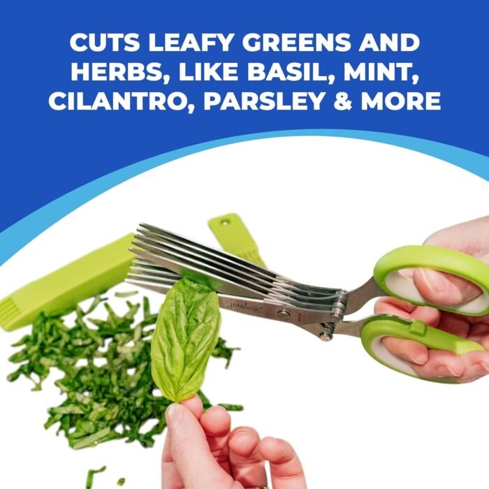 Jenaluca 5 Blade Herb Scissors - Salad Scissors - Cut & Chop Fresh Herbs & Leafy... - Image 5