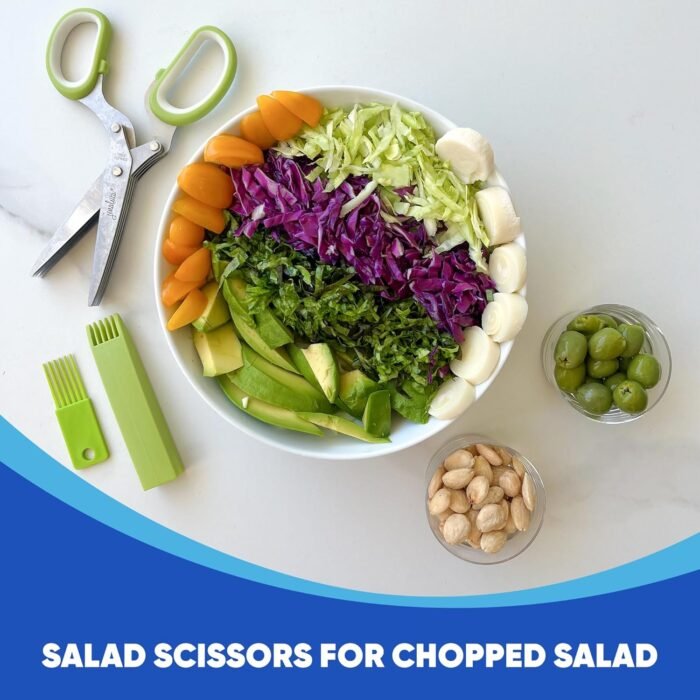 Jenaluca 5 Blade Herb Scissors - Salad Scissors - Cut & Chop Fresh Herbs & Leafy... - Image 6