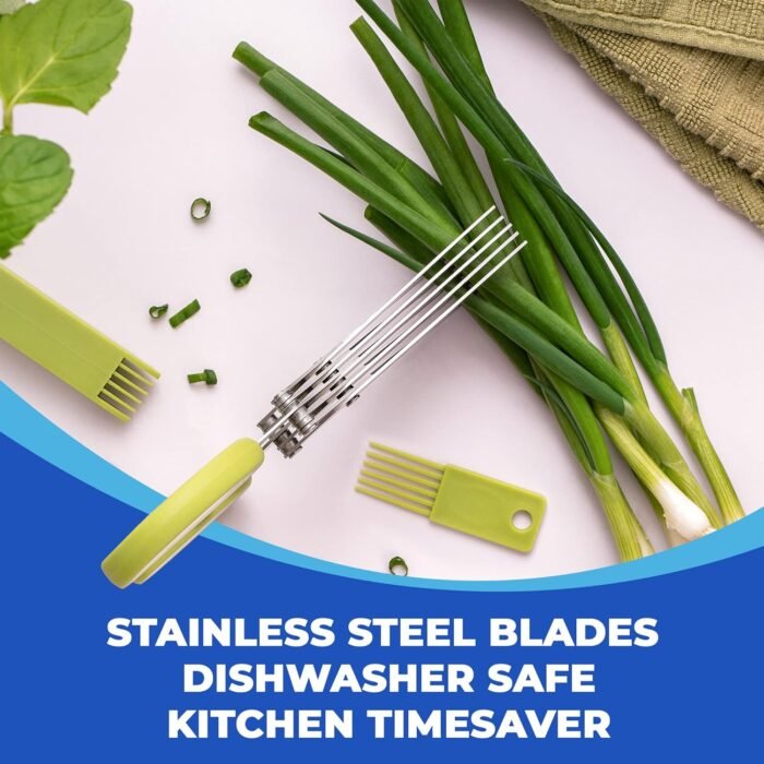 Jenaluca 5 Blade Herb Scissors - Salad Scissors - Cut & Chop Fresh Herbs & Leafy... - Image 7